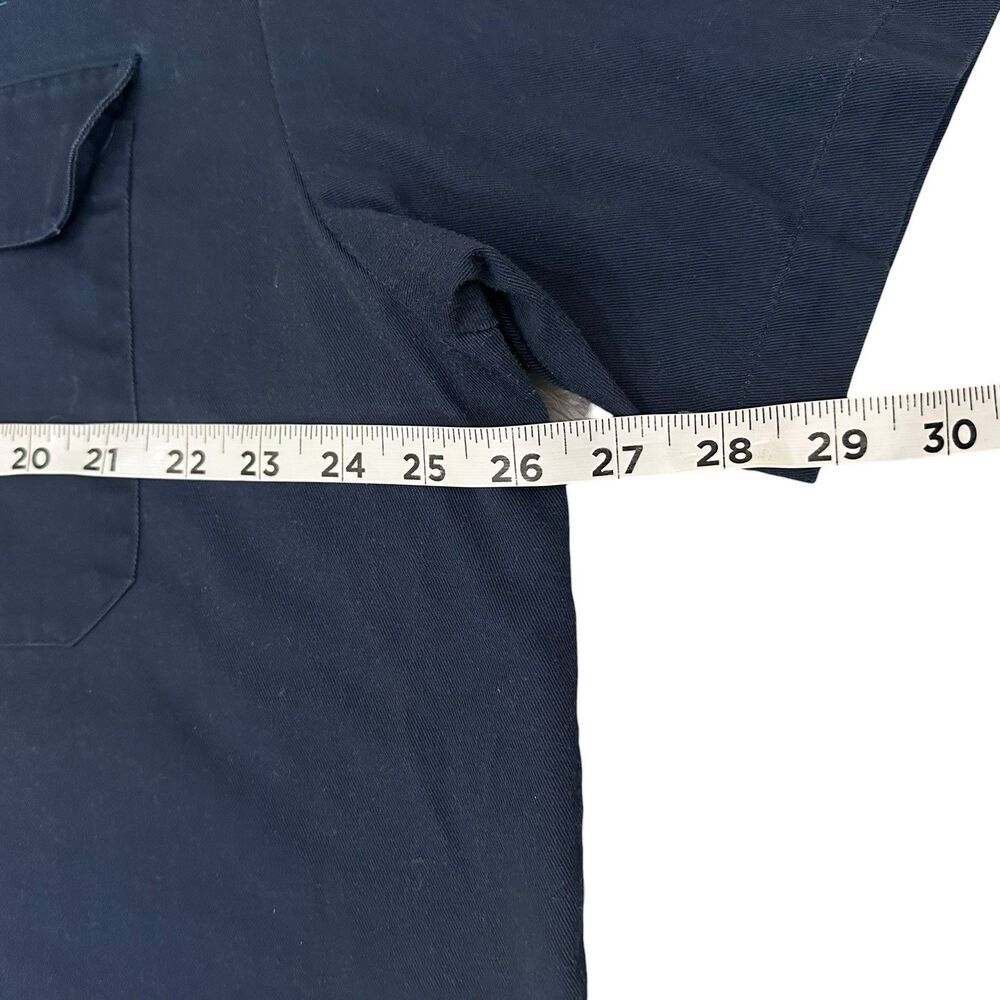 Landshark Lager Button Shirt Mens XXL Mechanic Short Sleeve Blue Embroidered - Picture 7 of 11